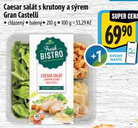 Caesar salát s krutony a sýrem Gran Castelli, 210 g