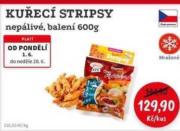 KUŘECÍ STRIPSY nepálivé, balení 600g 
