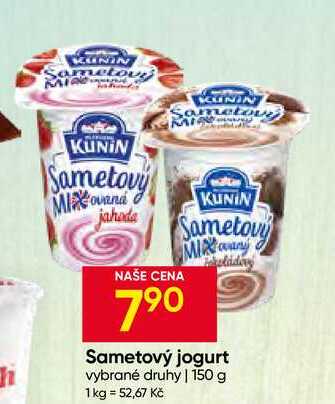 KUNÍN Sametový jogurt vybrané druhy 150 g