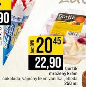 Dortík mražený krém čokoláda, vaječný likér, vanilka, jahoda 250 ml 