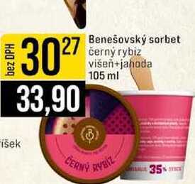 Benešovský sorbet černý rybiz višeň+jahoda 105 ml 