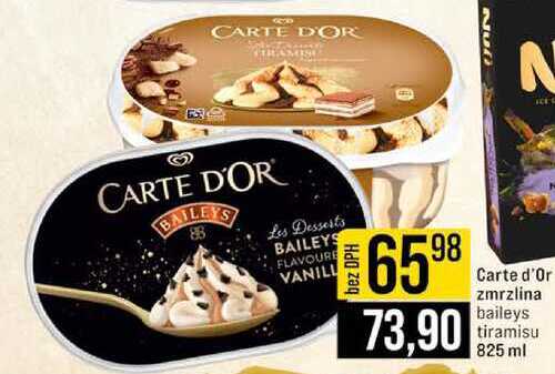 Carte d'Or zmrzlina baileys tiramisu 825 ml 