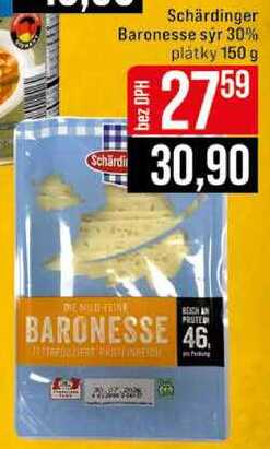 Schärdinger Baronesse sýr 30% plátky 150 g 