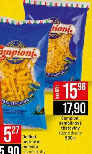 Campioni semolinové těstoviny různé druhy 500 g 