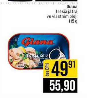 Giana tresčí játra ve vlastnim oleji 115 g