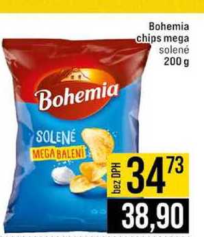 Bohemia chips mega solené 200 g