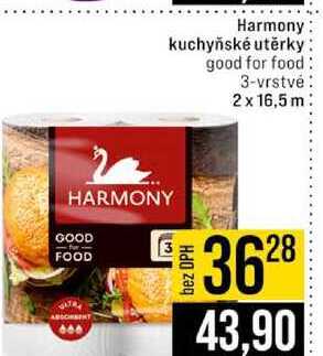 Harmony kuchyňské utěrky good for food 3-vrstvé 2x16,5 m