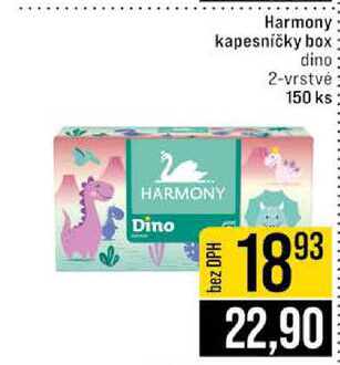 Harmony kapesničky box dino 2-vrstvé 150 ks