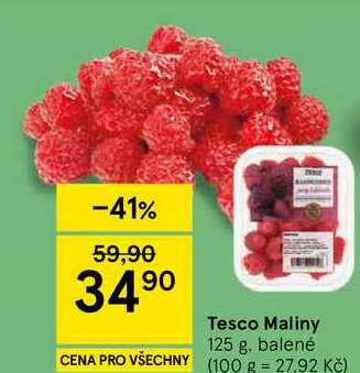 Tesco Maliny, 125 g, balené