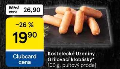 Kostelecké Uzeniny Grilovací klobásky, 100 g