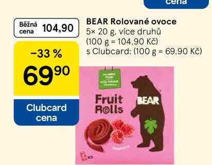 BEAR Rolované ovoce, 5x 20 g, více druhů
