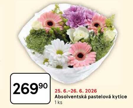 Absolventská pastelová kytice, 1 ks 