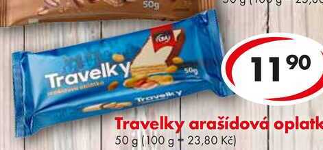 Travelky arašídová oplatky, 50 g
