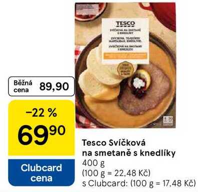 Tesco Svíčková na smetaně s knedlíky, 400 g