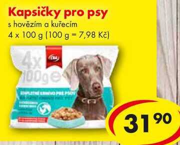 Kapsičky pro psy, 4x 100 g