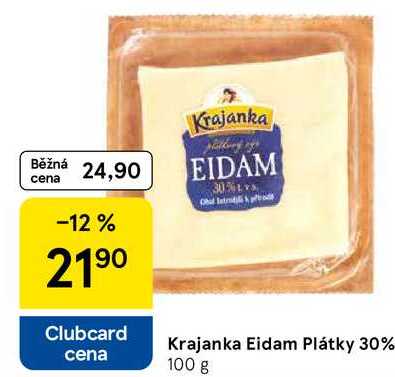 Krajanka Eidam Plátky 30%, 100 g