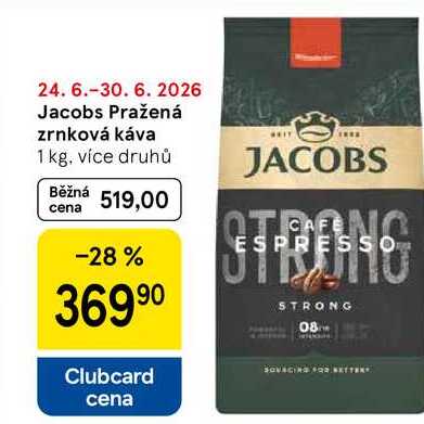 Jacobs Pražená zrnková káva, 1 kg