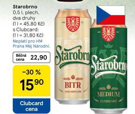 Starobrno, 0.5 l, plech