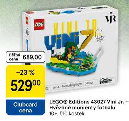 LEGO® Editions 43027 Vini Jr. - Hvězdné momenty fotbalu 10+. 510 kostek