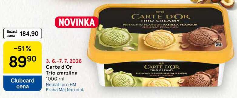 Carte d'Or Trio zmrzlina, 1000 ml