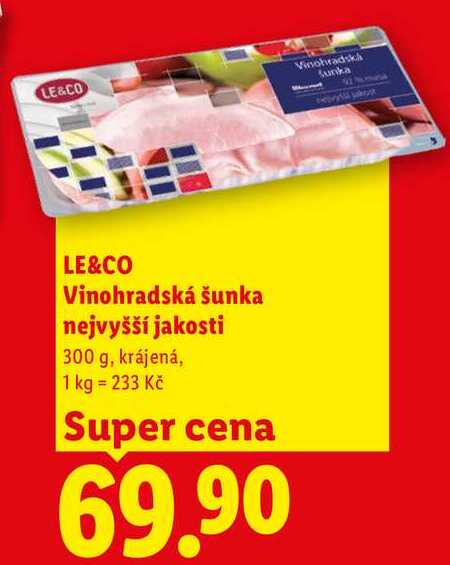 LE&CO Vinohradská šunka nejvyšší jakosti, 300 g