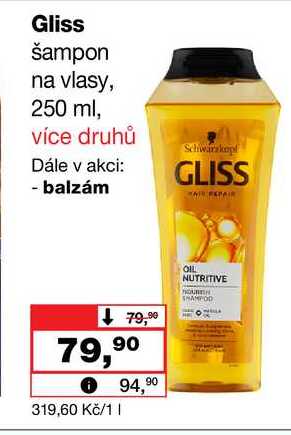 Gliss šampon na vlasy, 250 ml