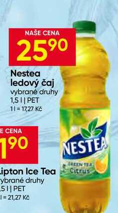 Nestea Citrus se stévií, zelený citronový ledový čaj, 1,5l