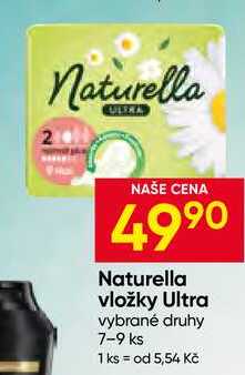 Naturella vložky Ultra vybrané druhy 7-9 ks