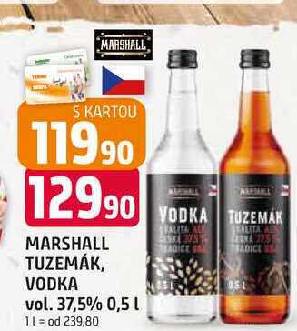 MARSHALL VODKA, TUZEMÁK 37,5%, 0,5l