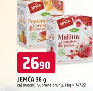 JEMČA 36 g Malina Grualove & Jablko čaj ovocný, vybrané druhy