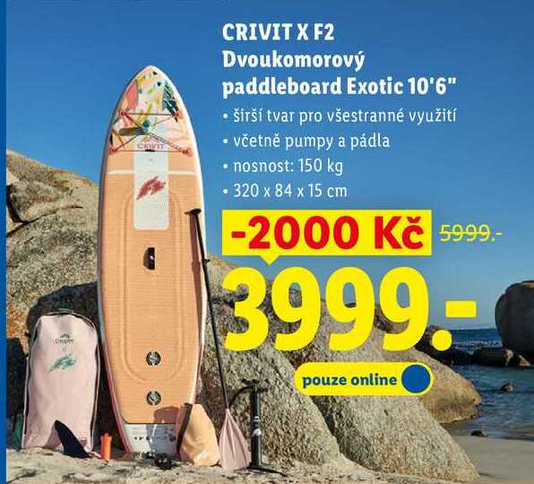 CRIVIT X F2 Dvoukomorový paddleboard Exotic 10'6"