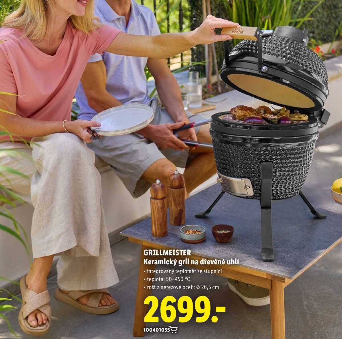 GRILLMEISTER Keramický gril na dřevěné uhlí 