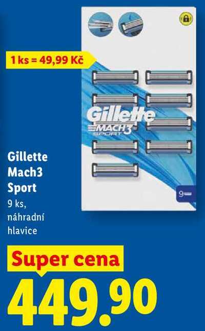 Gillette Mach3 Sport 9 ks, náhradní hlavice