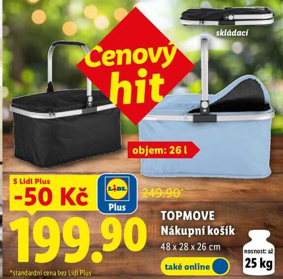 TOPMOVE Nákupní košík, 48 x 28 x 26 cm