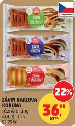 ZÁVIN KARLOVA KORUNA různé druhy, 400 g