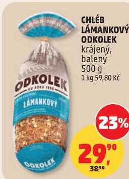 CHLÉB LÁMANKOVÝ ODKOLEK krájený, balený, 500 g