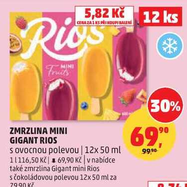 ZMRZLINA MINI GIGANT RIOS s ovocnou polevou, 12x 50 ml