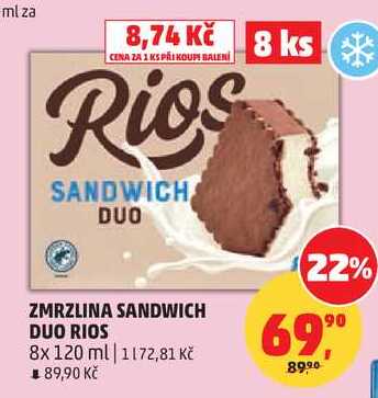 ZMRZLINA SANDWICH DUO RIOS, 8x 120 ml