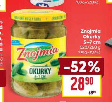 Znojmia Okurky 5-7 cm 520/260 g