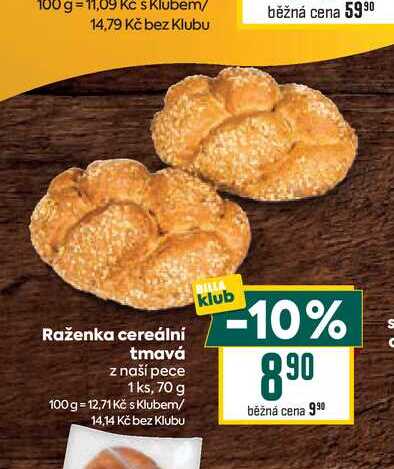 Raženka cereální tmavá z naší pece 1ks, 70 g