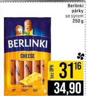 Berlinki párky se sýrem 250 g