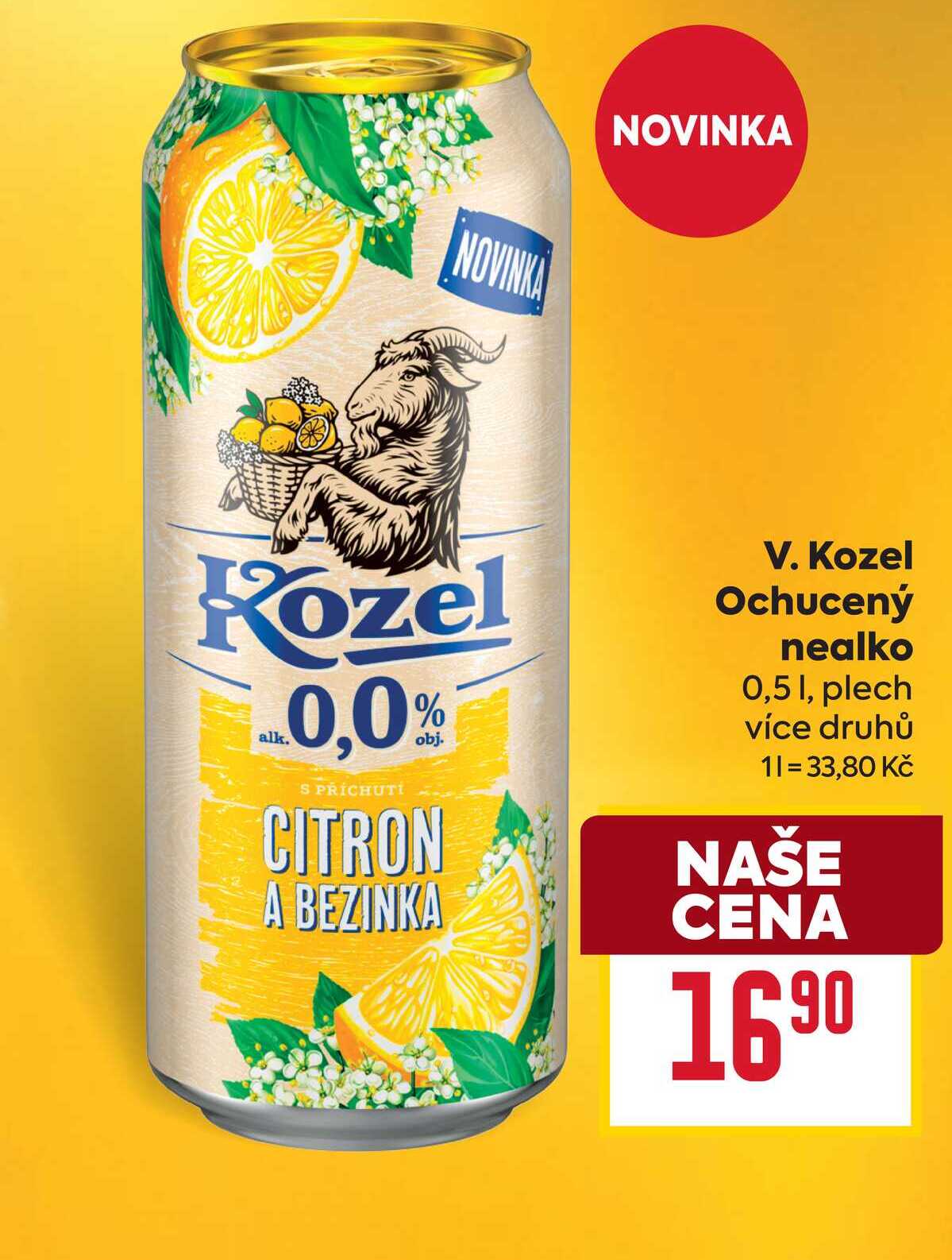 V. Kozel Ochucený nealko 0,5 I, plech 