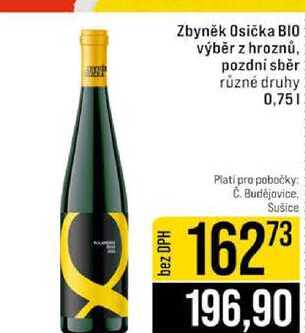 Zbyněk Osička BIO výběr z hroznů, pozdní sběr různé druhy 0,75l