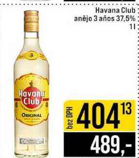Havana Club anējo 3 años 37,5% 1l