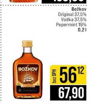 Božkov Original 37.5% Vodka 37,5% Pepermint 19% 0,2l