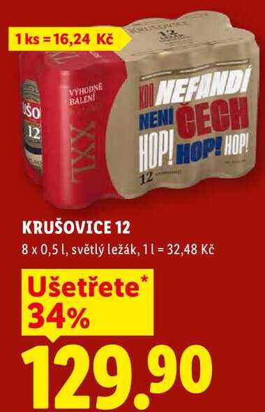 KRUŠOVICE 12, 8x 0,5 l