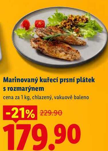Marinovaný kuřecí prsní plátek s rozmarýnem, cena za 1 kg