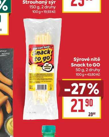 Sýrové nitě Snack to GO 50 g