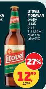 LITOVEL MORAVAN světlý ležák, 0,5 l