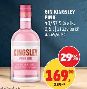 GIN KINGSLEY PINK 40/37,5% alk., 0,5 l